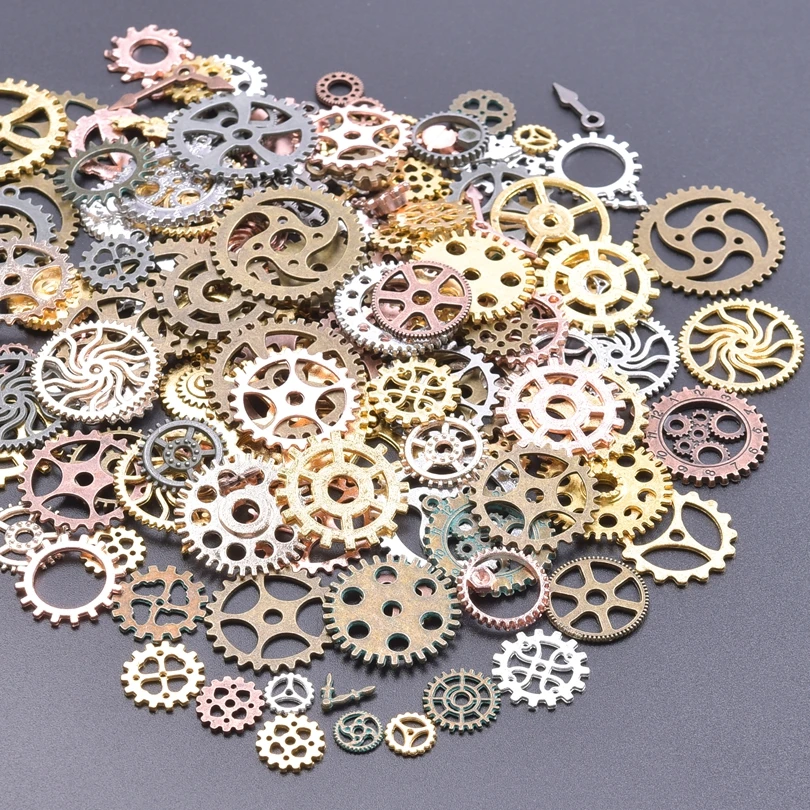 30/50Pcs Random Mechanical Steampunk Gears Charms