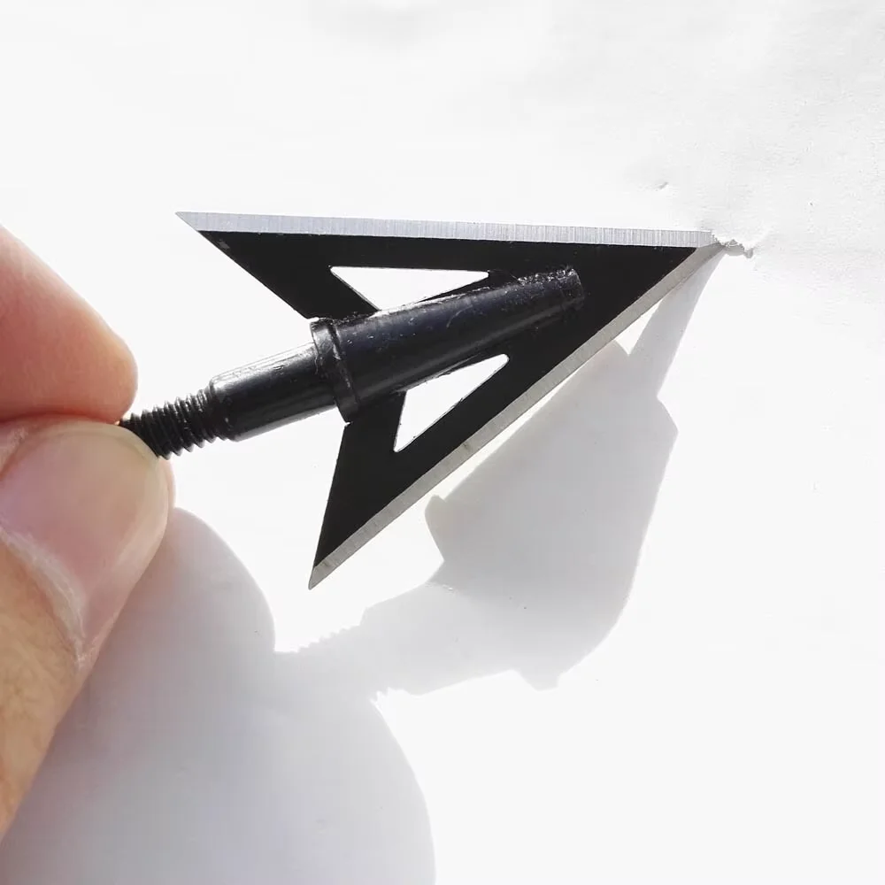3/6/12/24pcs 2 Blades 100grain Arrow Heads Archery Hunting Thread Screw in Fishing Arrow Tips Heads Points