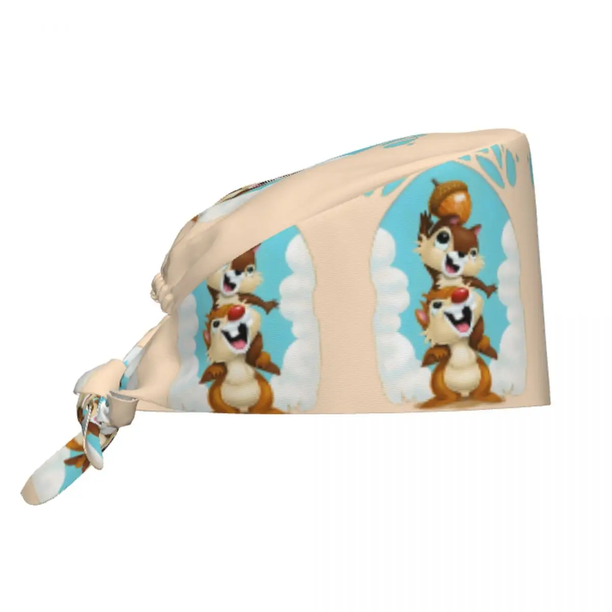 

Custom Funny Cartoon Chip And Dale Cleaning Working Cap Comfortable Men Women Scrub Cap Surgicals Hat Nurse Scrubs Hat Nurse