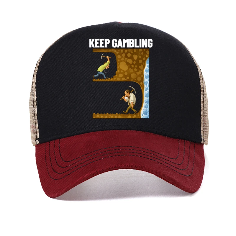 Women's Retro Gothic Style Baseball Cap Printed with Keep Gambling Savagegraphic hat Outdoor Running breathable Trucker Hats