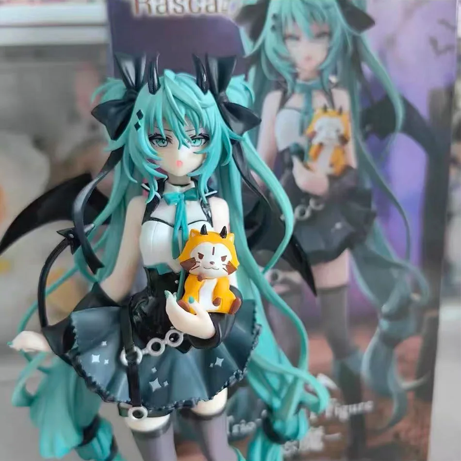 19cm Anime Figurine Little Devil Hatsune Miku Xiaoyuan Bear Cute Action Model Pvc Toy Collection Desktop Accessories Gift