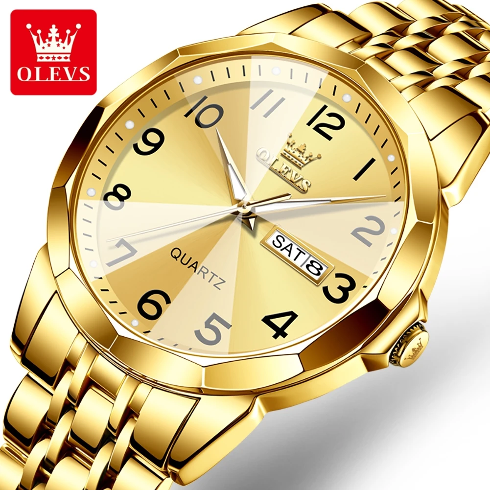 Olevs 9970 Originele Quartz Horloge Voor Mannen Vrouwen Nummer Wijzerplaat Luxe Paar Horloges Rvs Waterdichte Mode Handklok