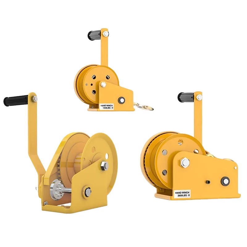 1200LB Hand Operated Winch Bidirectional Self-locking Small Portable Winch Manual Traction Hoist Winch Crane