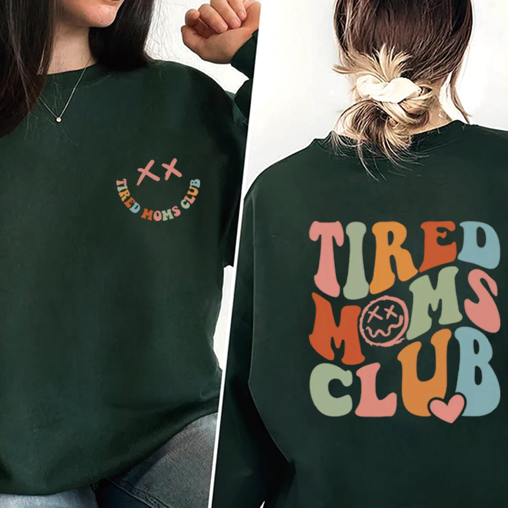 متعب الأمهات نادي البلوز الساخر ماما هوديي كول أمي سترة مضحك ماما البلوز المرأة العصرية طويلة الأكمام بلوزات #4