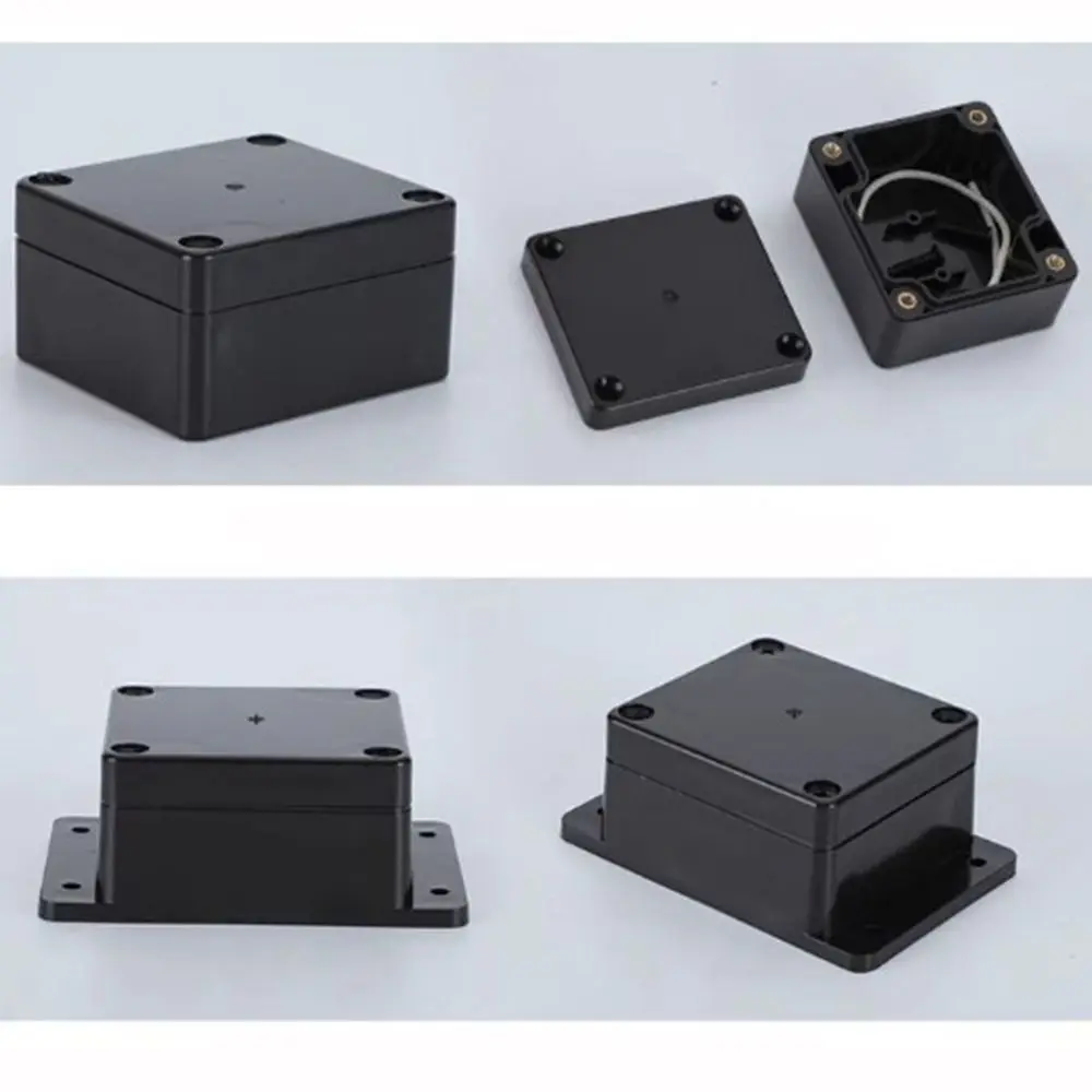 ABS Plastic Waterproof Black DIY Housing Instrument Case Electronic Project Box Electric Supplies Security Monitoring Power Box