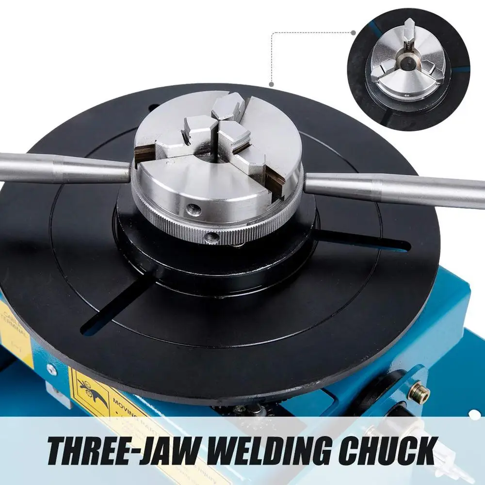 DC24V 15W Rotary Welding Positioner Turntable Table High Precision Cutting Grinding Assembly 90º Tilt Angle KC-65 or KC-80 Chuck