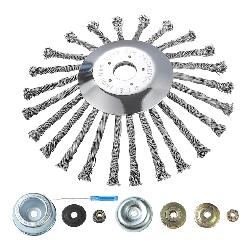 AB46-إزالة الصدأ 10 بوصة عجلة أسلاك الفولاذ العالمي حديقة إزالة الأعشاب الضارة فرشاة جزازة العشب آلة تقطيع الفراشي أداة القاطع رئيس