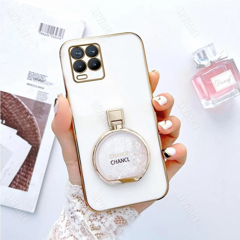 Quicksand Perfume Holder Phone Case On For Oppo Realme 8 Pro 5 5i 6i 8i 9 9i 10 C21 C21Y C25Y C33 C35 C55 Pro C 21Y Stand Cover