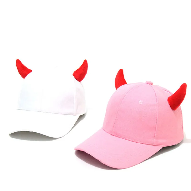 DARLING in the FRANXX 002 Baseball Cap Cosplay Canvas Devil Horn Hat Snapback Hat Novelty Party Prop Halloween