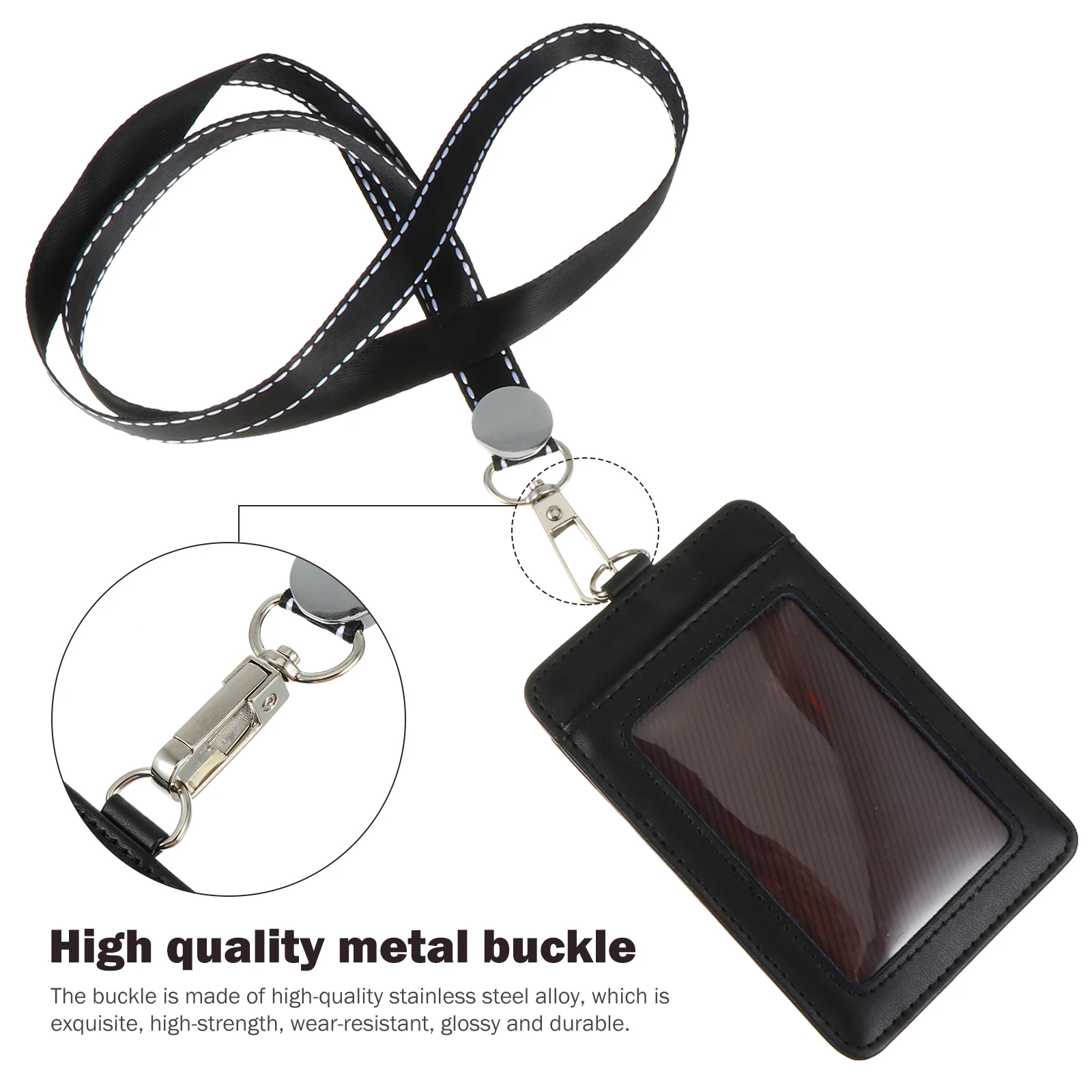 1pc Double-Sided Cards Holder Scratch Proof Id Badge Cover For Nurse Teacher Card Lanyard Holders