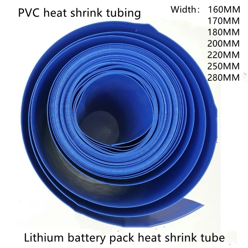 PVC rurka termokurczliwa akcesoria do modeli akumulator termoplastyczne skóry spłaszczone szerokość 160 170 180 200 220 250 280mm