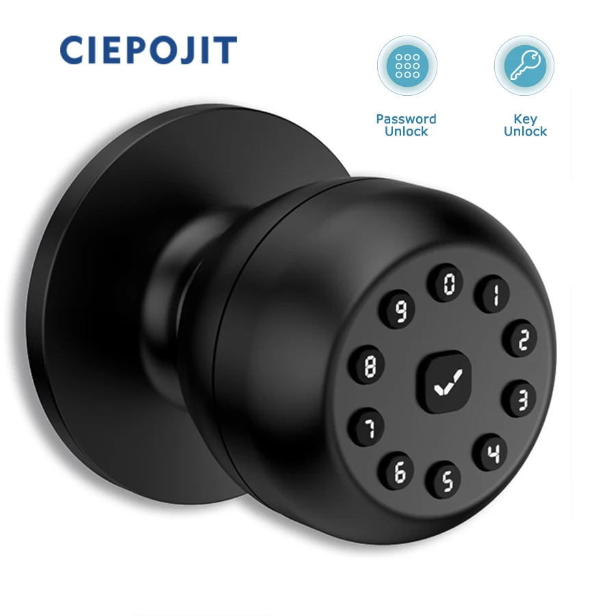 CIEPOJIT Free Delivery Smart ball lock Round Knob Electronic Lock with Password/Key Unlock