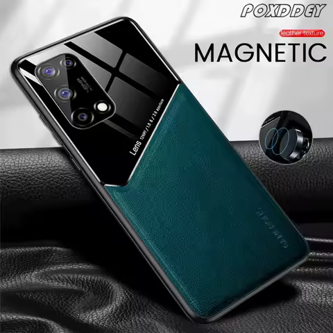 New Magnetic Plexiglass Leather Phone Case for Samsung S24 S23 S22 S21 S20 FE Plus Note20 Ultra A32 A52 A33 A53 A34 A54 Cover