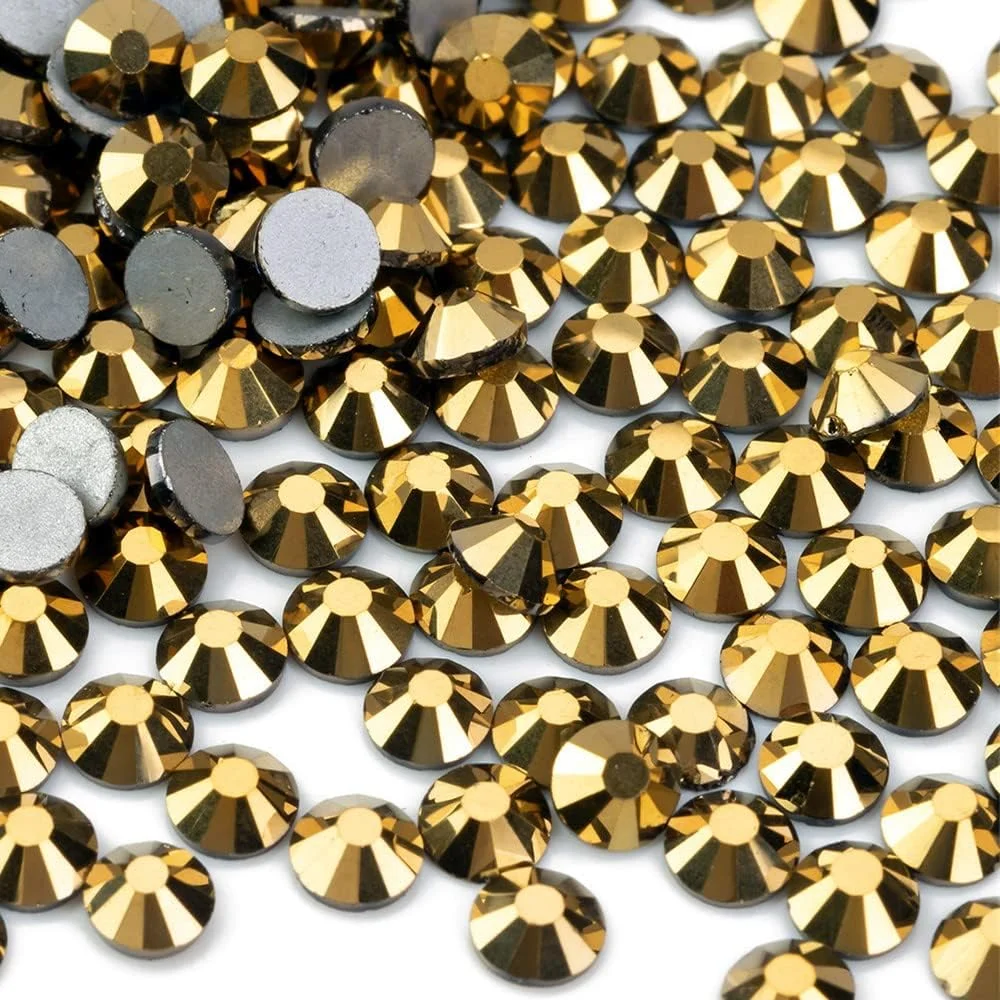 Mine Gold 1440pcs SS10 SS12 SS16 SS20 Non Hotfix Rhinestones Crystal Loose Flatback Glass Rhinestone for Nail Art Decorations