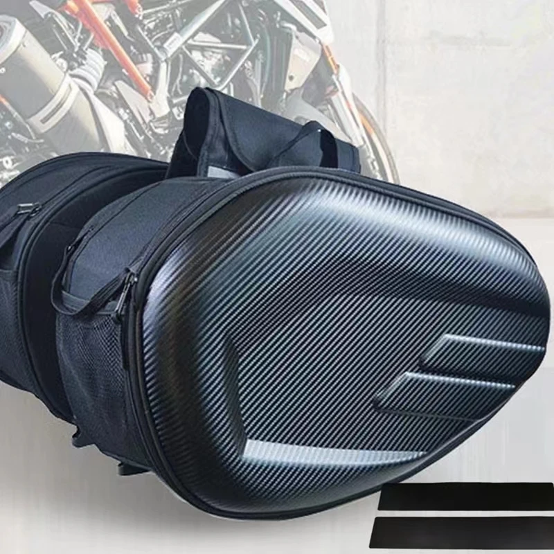 Motorcycle Waterproof Saddle Bag + Rain Cover One Pair Motorcycle Side Helmet Riding Travel Bags