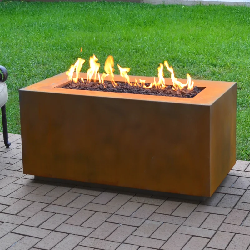 high dining patio set with corten steel standing patio fire pit table smokeless patio heaters