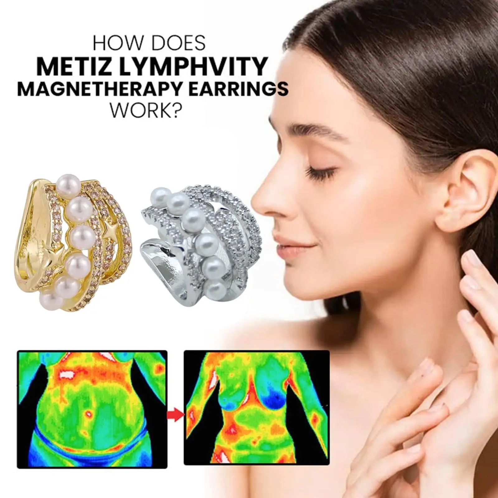 אזיקים באוזניים מתכת עבור נשים ללא פירסינג lymphatic ניקוז אקור אוזן zunis earr r2 m2