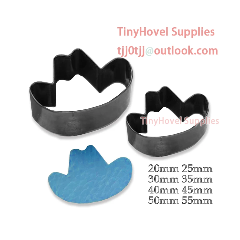 Troquelado de regla de acero con forma de sombrero de vaquero de 20mm-100mm, molde de corte de acero para cuero, punzón de acero para manualidades de cuero