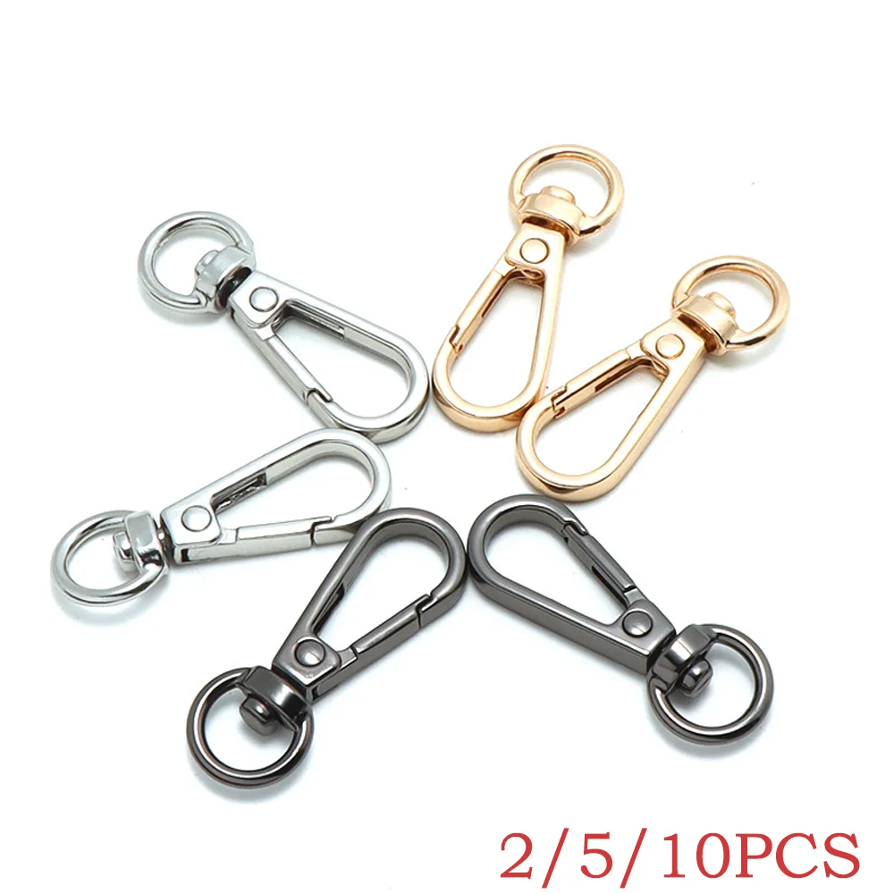 

2/5/10pcs Lobster Clasp Hooks Spring Buckles Dog Chain Snap Hook Key Ring Swivel Connector Carabiner Handbag Belt Strap Clasp
