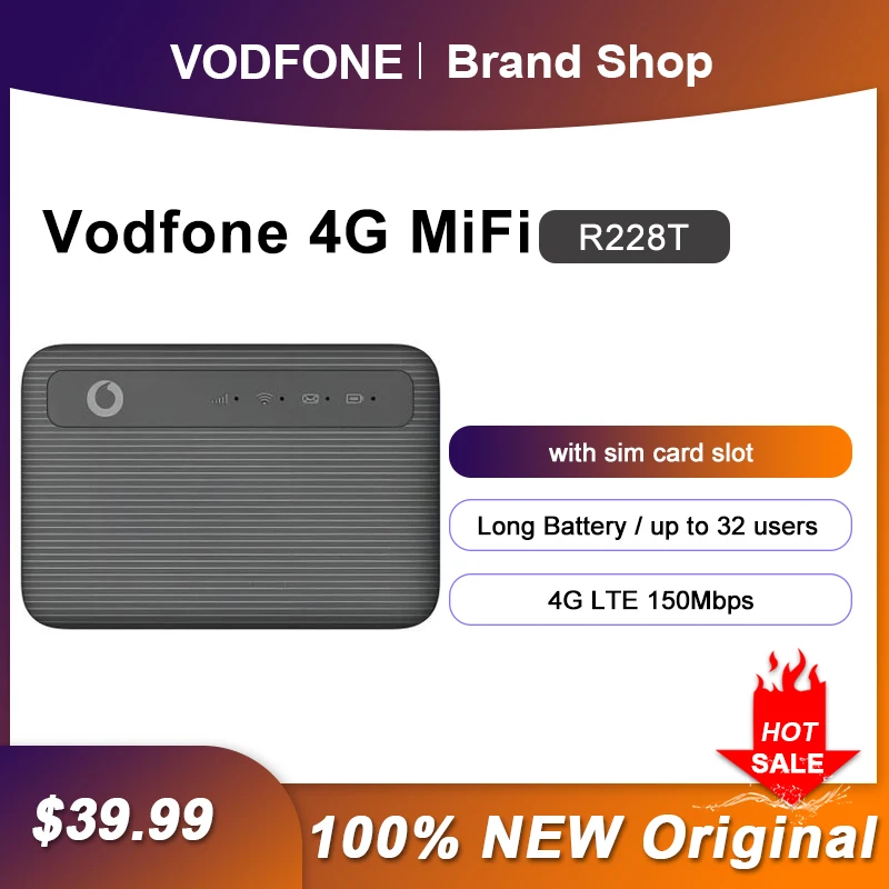 Vodafone R228T Mobile WIFI Router 150Mbps 4G LTE Wireless Pocket Hotspot Portable Network Repeater With Sim Card Slot