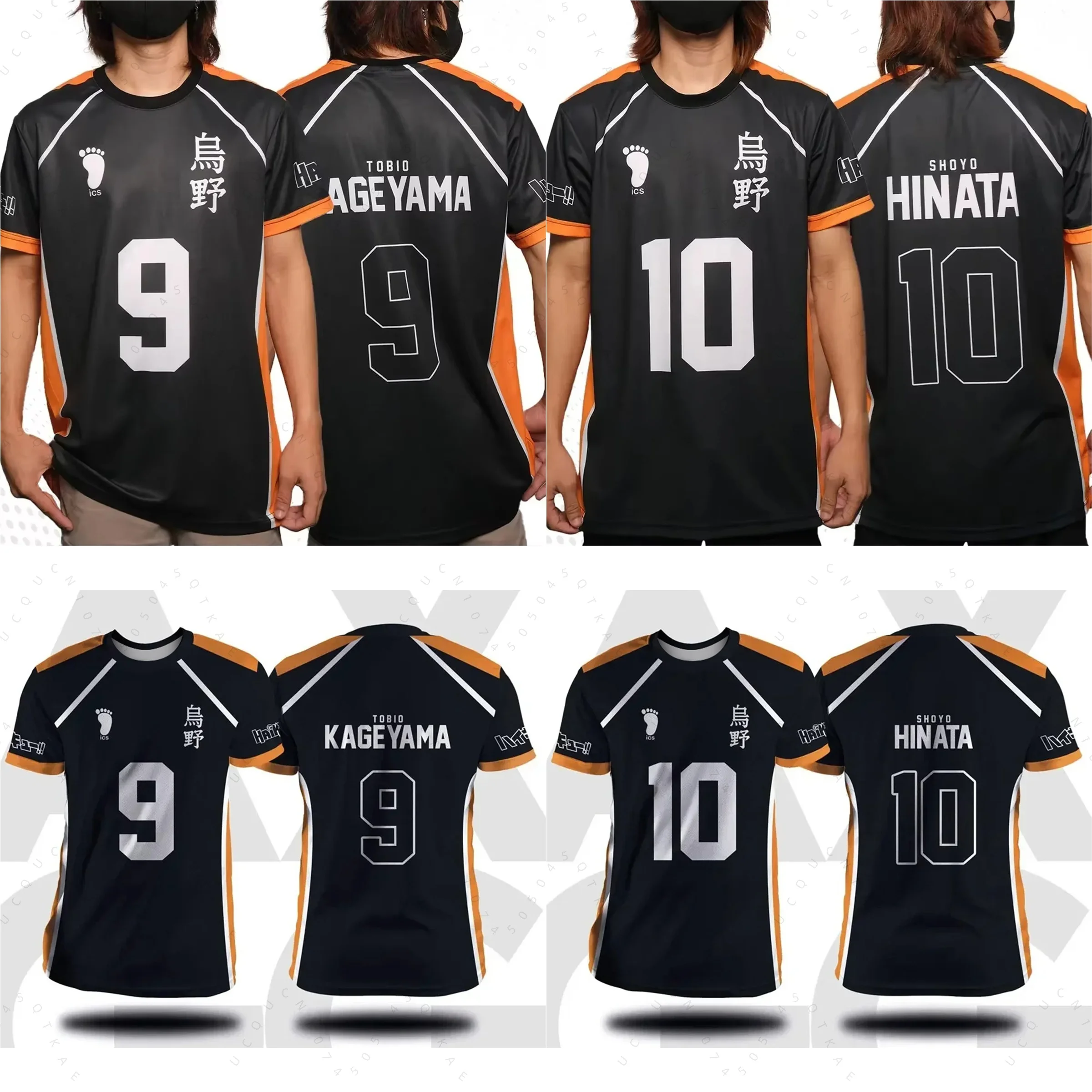 Camiseta de Manga Corta para Hombre, Diseño de Anime Haikyuu Fukurodani Hinata, Ropa Deportiva Unisex, Camiseta de Ciclismo a la Moda para Hombre