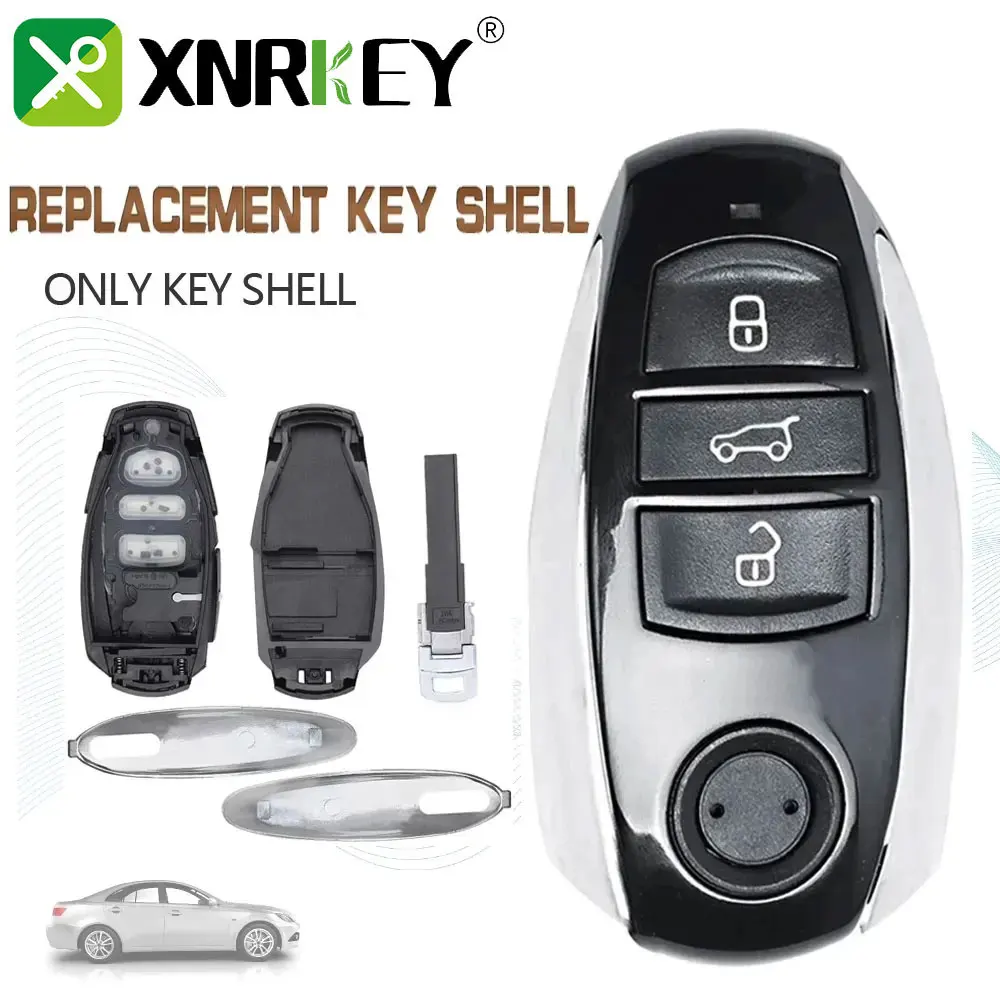 

XRNKEY Smart key Shell For Volkswagen Touareg 3 Button With Blade Uncut Replacement Remote Car Key Shell Case Fob