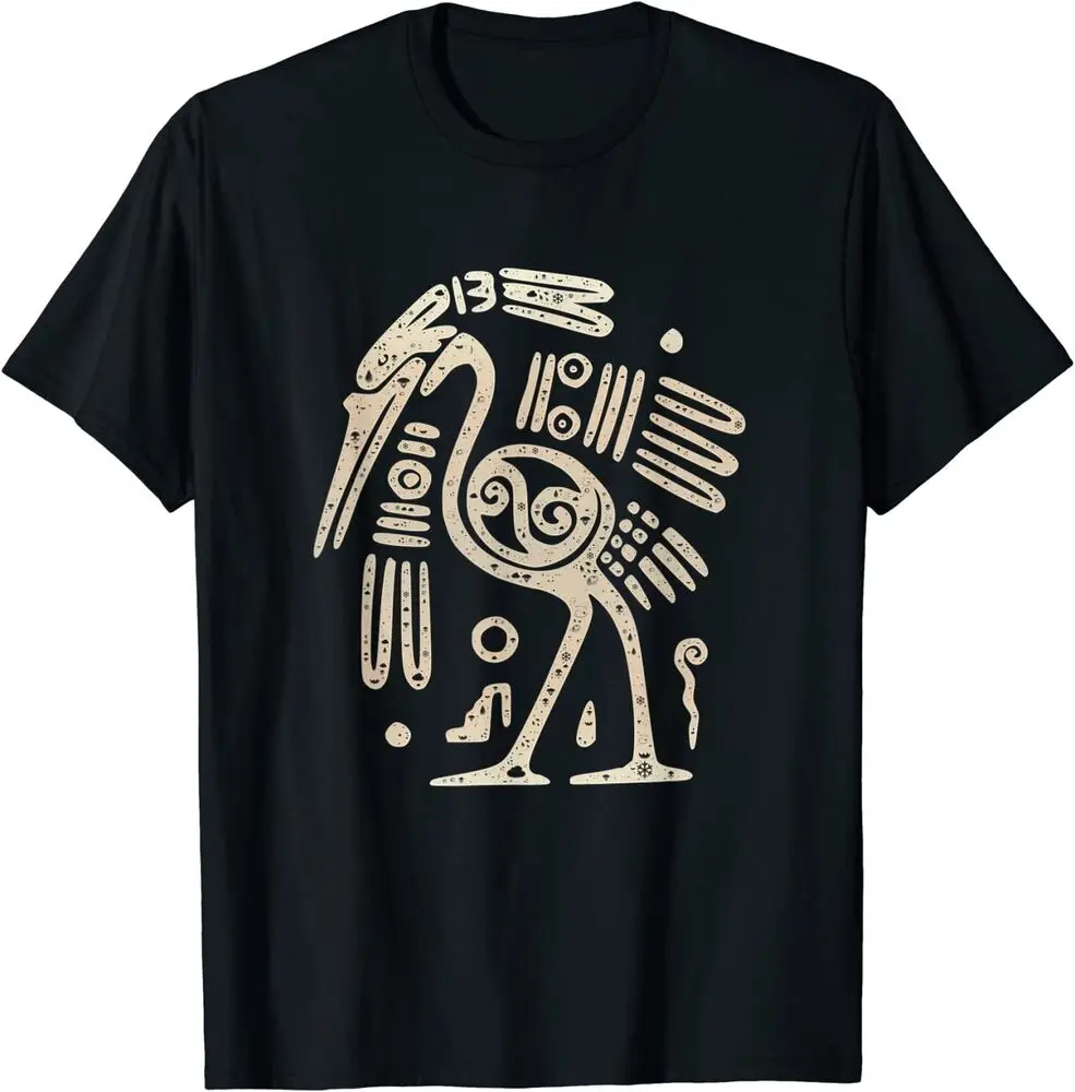 Mayan Indian Heron Crane Ancient Tribal Abstract Bird Style T-Shirt Anime Pattern Y2K Summer Brand