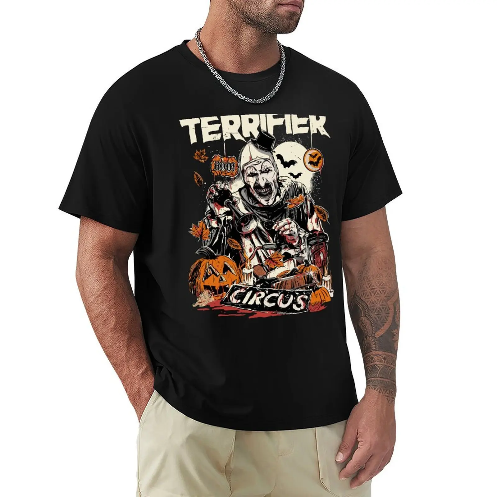

Retro Terrifier Movie T-Shirt anime t shirts man t shirt luxury designer T-shirts oversize tshirts for men