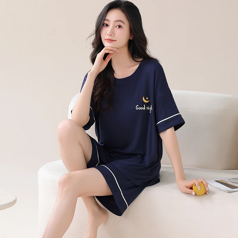 

Pijamas Set Women's Sleepwear Tops Short trousers PJ Set Summer Pajamas Women Casual Sleepwear Nightwear M-5XL Pyjamas Feminino