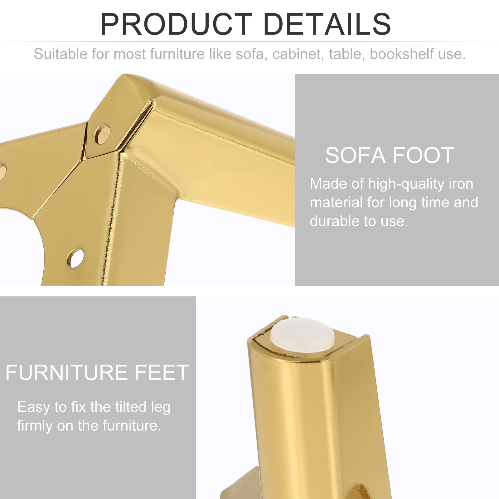 

4 pcs Iron niture Legs Durable Cabinet Feet Sofa Foot Support Table Bookshelf Legs Metal Support Feet For Home Use