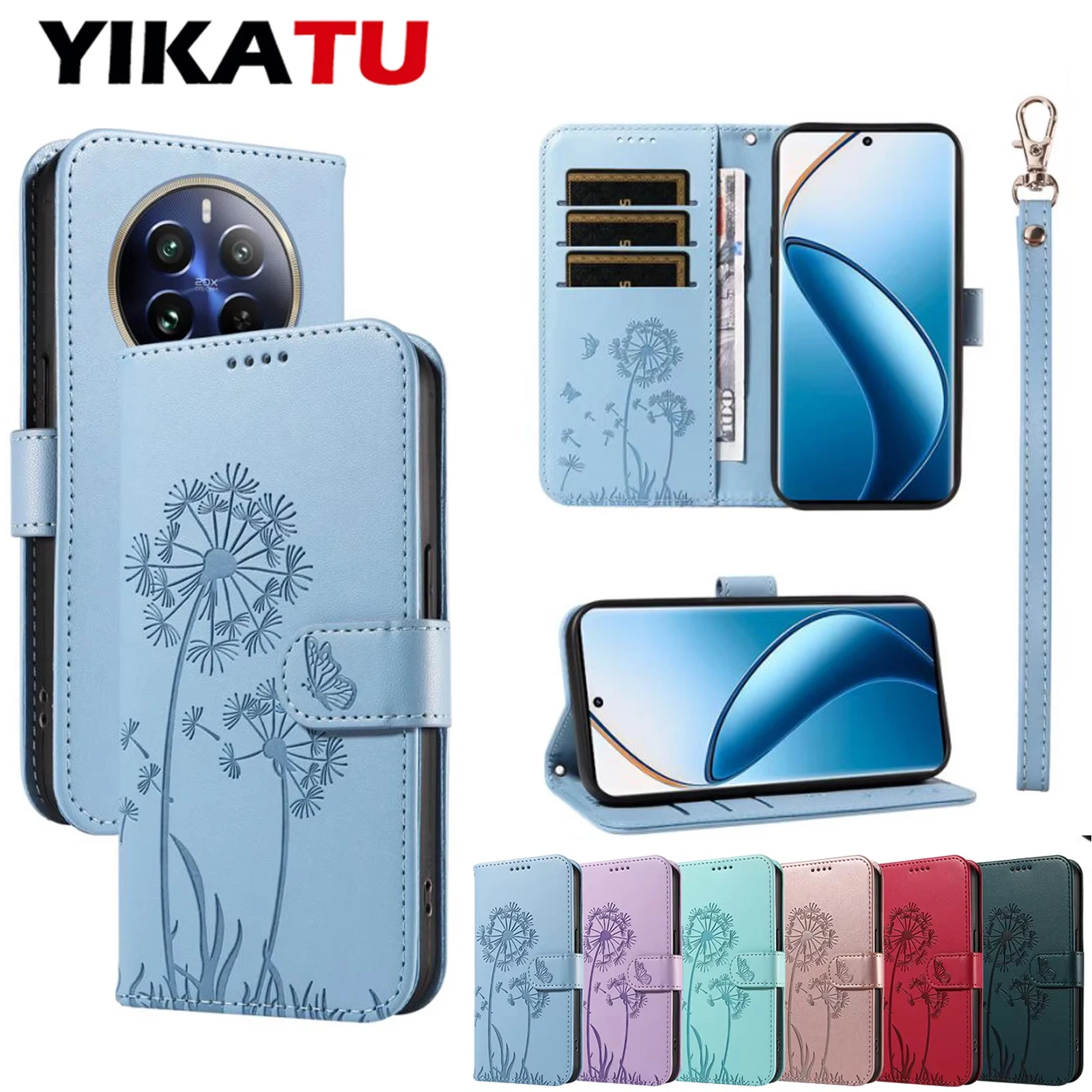 Чехол-кошелек для OPPO Realme Narzo N63 70 50i 50A Prime 4G 14X 5G 14 13 12 11 10 Pro Plus 11X V23 V20 V11 P1 Note 50 GT NEO6 6T
