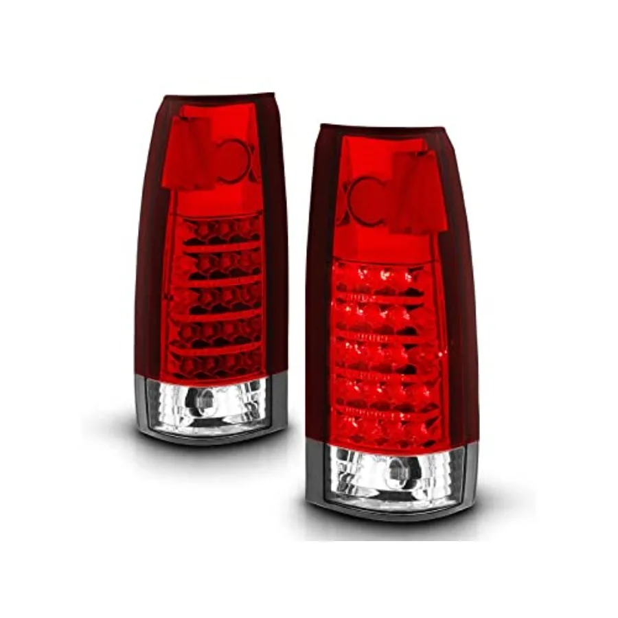 

For 19881999 Chevy GMC Full Size C K Pickup Truck Tahoe Suburban Crystal Red LED Replacement Tail Lights Assembly Pair Passenge