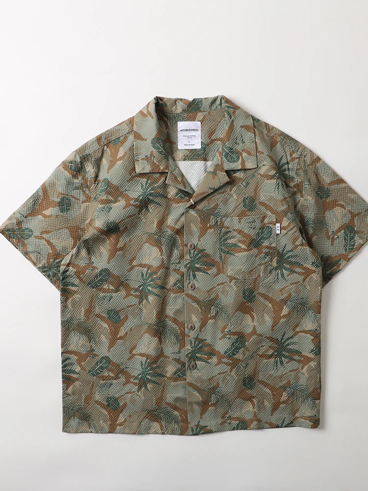 

Легкая рубашка-пуловер свободного кроя с коротким рукавом, мужская, с кубинским воротником, с принтом, повседневная, летняя, пляжная, тонкая, дарящая ощущение прохлады