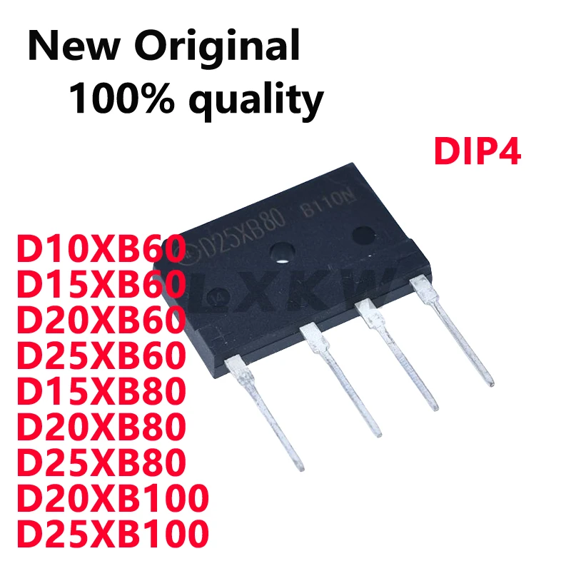 5/PCS New D10XB60 D10XB80 D15XB60 D15XB80 D20XB60 D20XB80 D20XB100 D25XB60 D25XB80 D25XB100 DIP4 Rectifier bridge pile In Stock