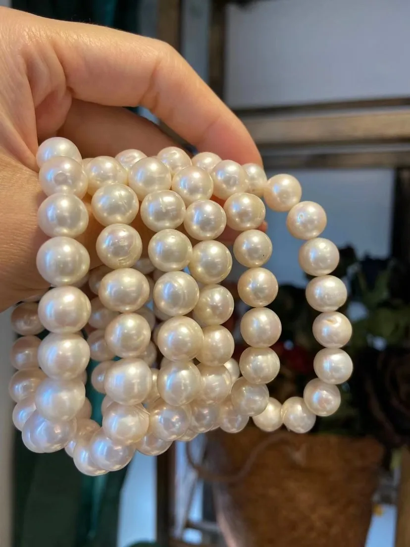 Welfare/Bracelet Baroque Pearl AAA 10-11mm Natural Pearl Closed Elastic Bracelet 17cm elastic rope