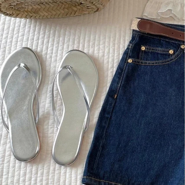 Leather Flip Flops Women Flat Sandalias Casual New Design Beach Slippers Female Narrow Band Jandal Sandals for Woman Slides