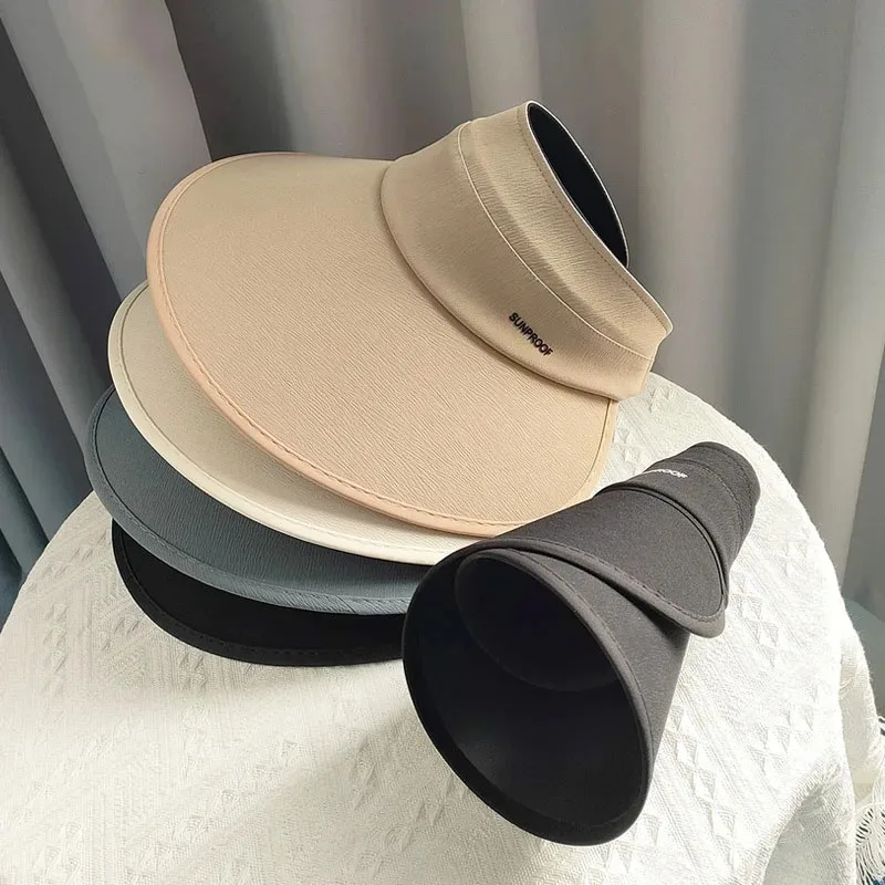 

2025 Cap Summer Large Brim Sunshade Hat Women Outdoor Fashion All-match Korean Foldable Empty Top Sun Hats for Female Beach Hat