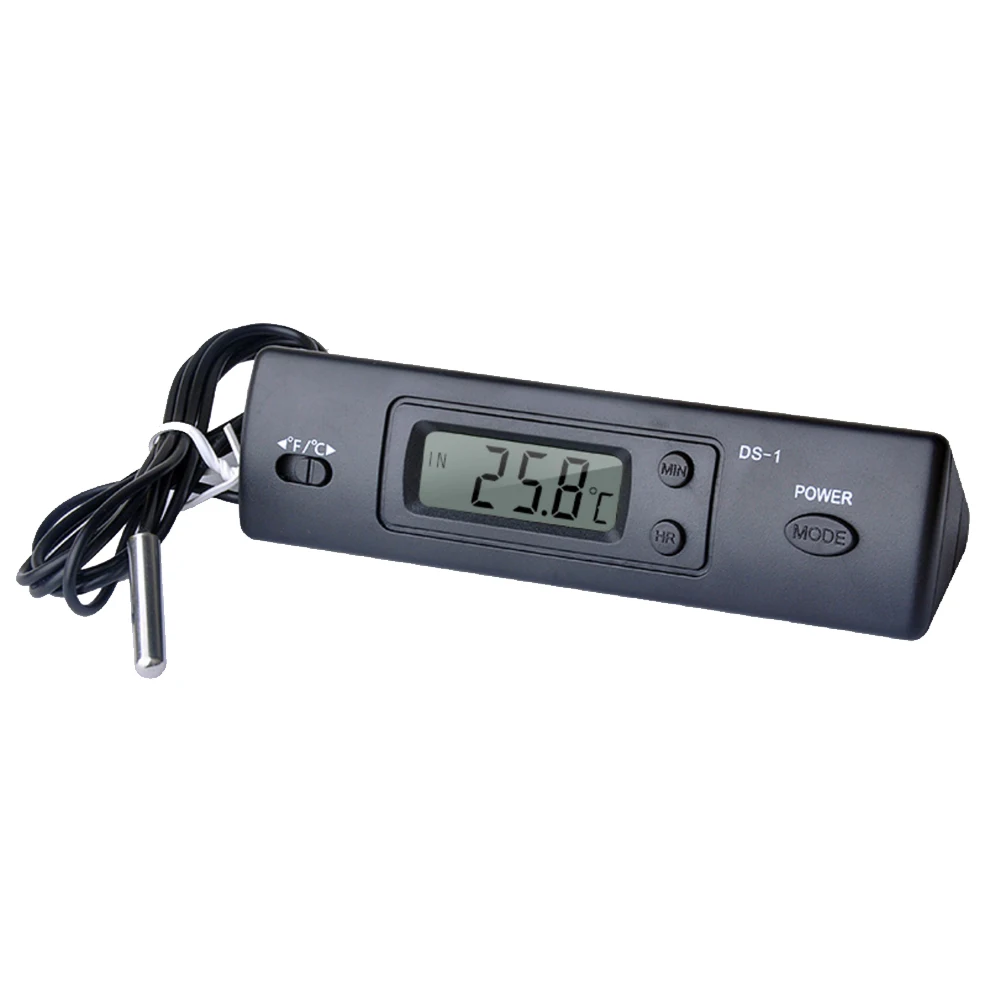 Handheld Thermometer Electronic Digital Car Thermometer Indoor Outdoor Multi-Function Thermometer Time Temperature with Probe