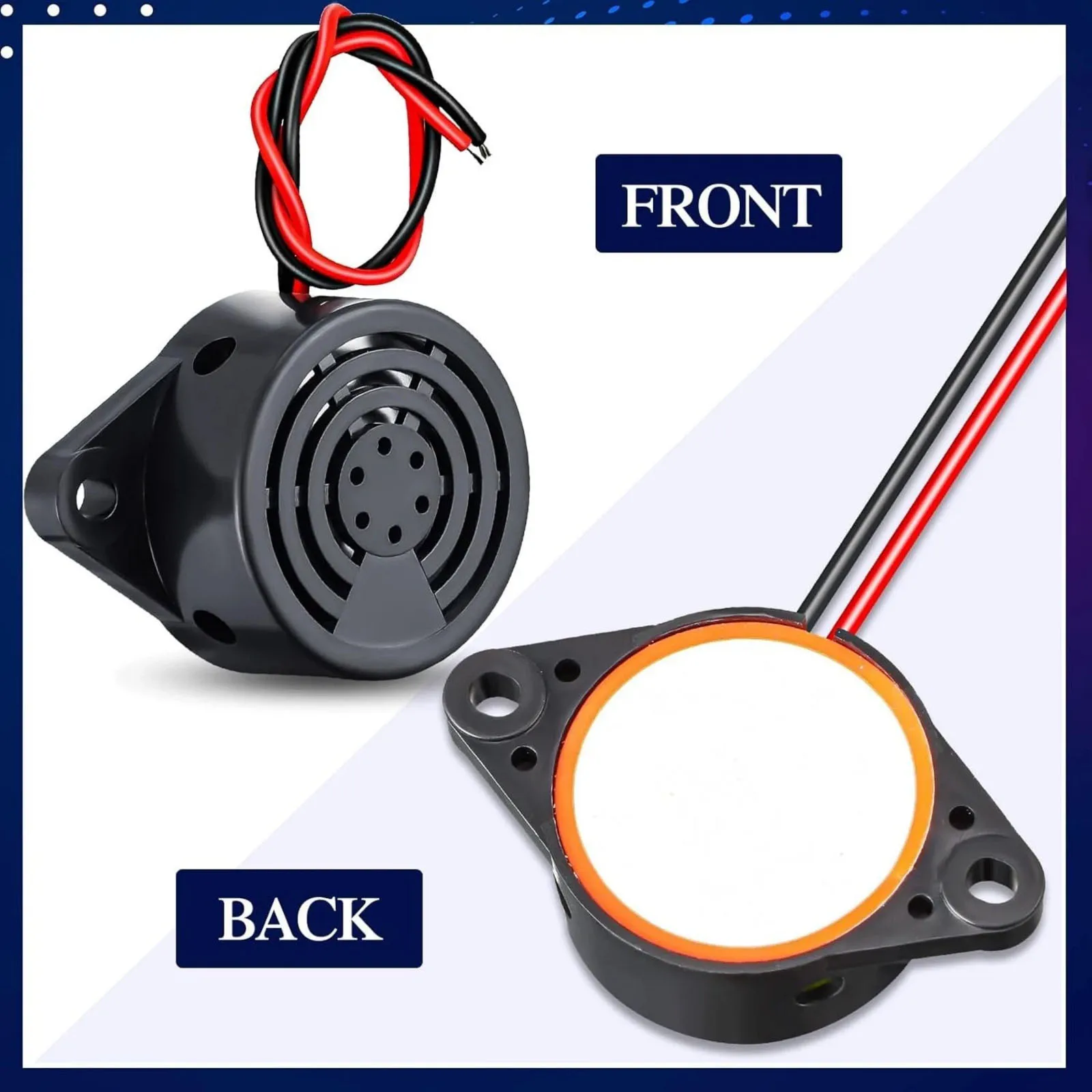8 Pcs DC 3-24V 95dB Electronic Buzzer Active Piezo Alarm Sounder Continuous Tone for Security & Appliances