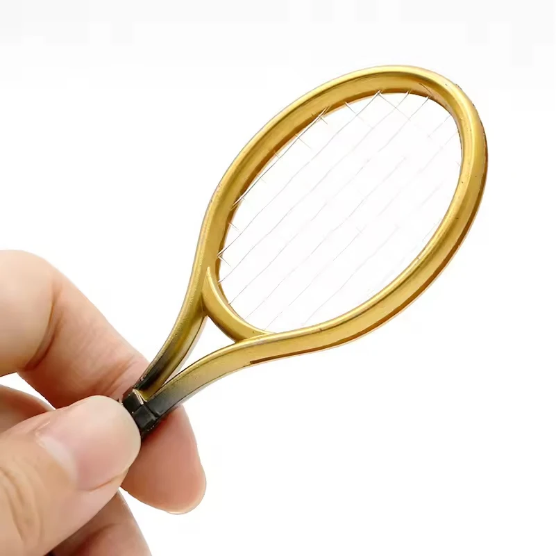 60Pcs Mini Tennis Racket Keychain with Tennis Ball, Sports Key Ring Bag Ornament, Tennis Lover Gift