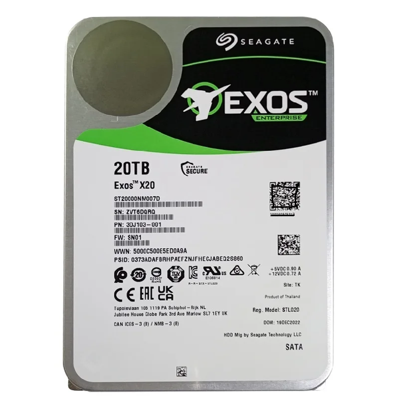 Новый SeaGt 20TB/18TB/16TB HDD Exos X20 ST20000NM007D 7200 RPM SATA 6 Гб/с 256 МБ кэш 3,5-дюймовый корпоративный сервер ПК