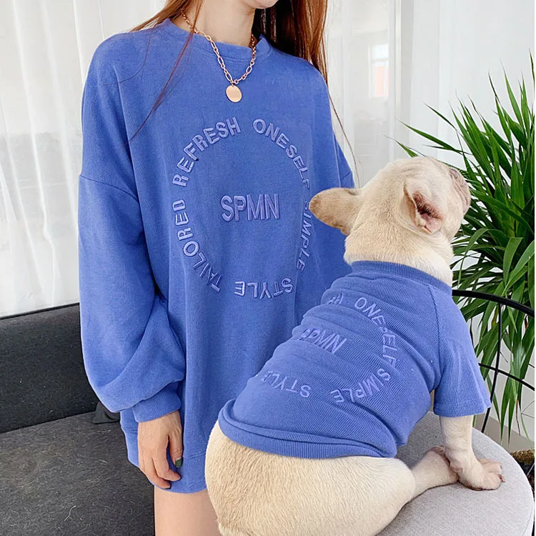 Embroidered letters Sweatshirt for Puppy Cat and Mommy Pet Clothing Parent Mother and Dog Outfits Matching Dog Owner Sweater