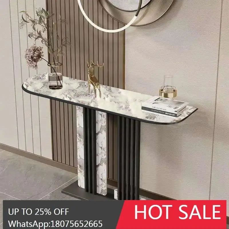 

HLZ Italian Modern Light Luxury Minimalist Entryway Creative Home Console Table Wall-Mounted Semi-Circular Entryway