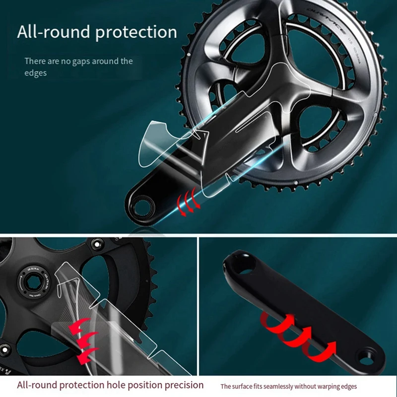 4X Bike Crank Beschermfolie Cover TPU Film Anti-Collision MTB Crank Clear Sticker Voor 3T, SRAM Rood, SRAM Force
