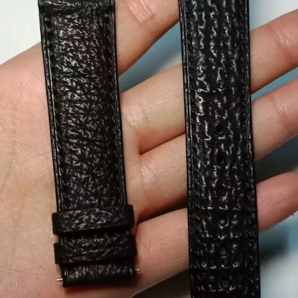 Shark leather strap, black, custom-made