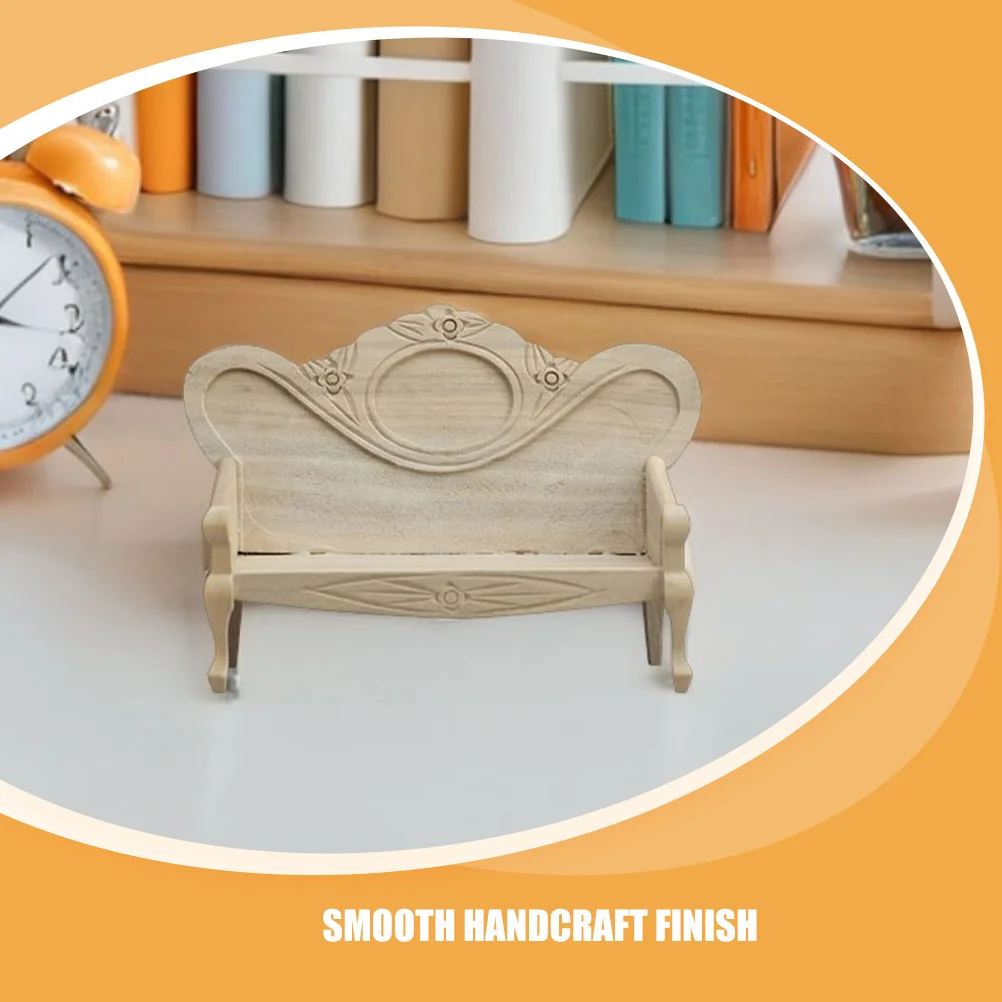 1:12 Schaal Vintage Poppenhuis Meubels Miniatuur Houten Fauteuil Voor Woonkamer Decoratie Mini Simulatie Speelscène