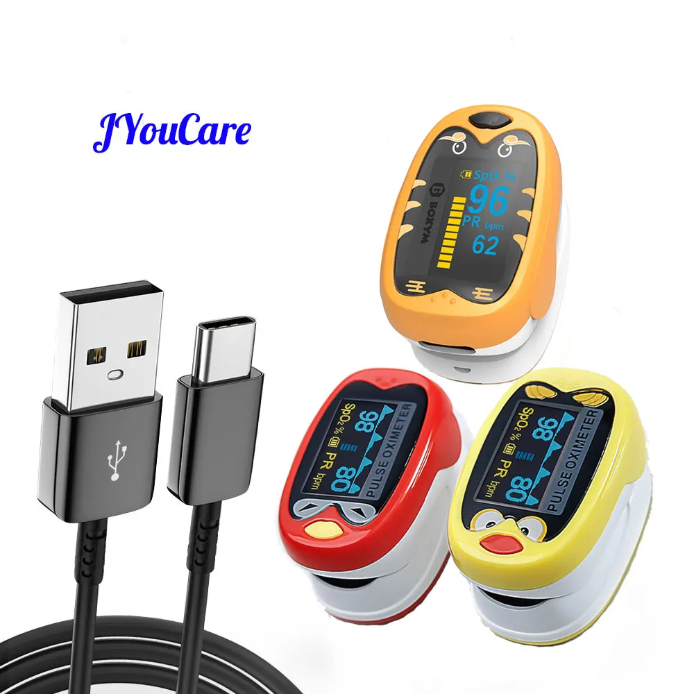 JYouCare Rechargeable fingertip Pulse Oximeter Pediatric Oximetro pediatrico De Dedo OLED Children kids Finger Pulsioximetro CE