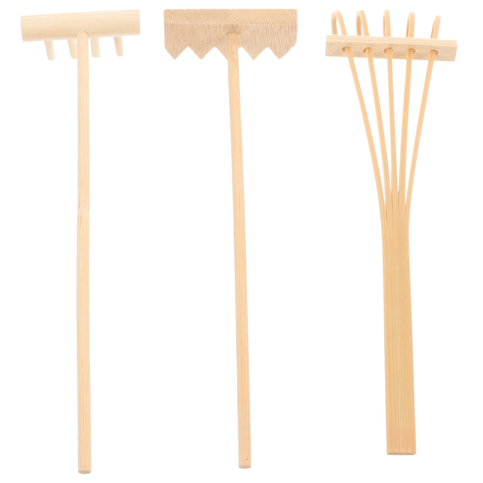 

FOMIYES 3 Pcs Mini Bamboo Rake for Zen Garden Meditation Sand Table Decor Relaxation Tool Japanese Style Wooden Toy Decoration