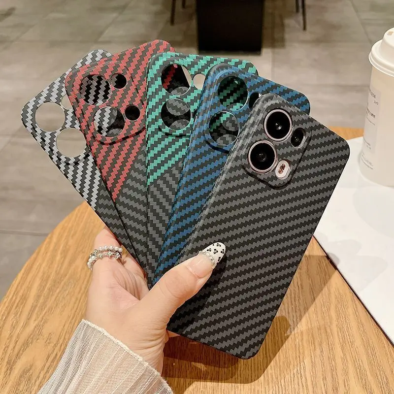 Case For oppo reno 13 pro Luxury Carbon Fiber Textured Back Cover For reno13 Shockproof Bumper