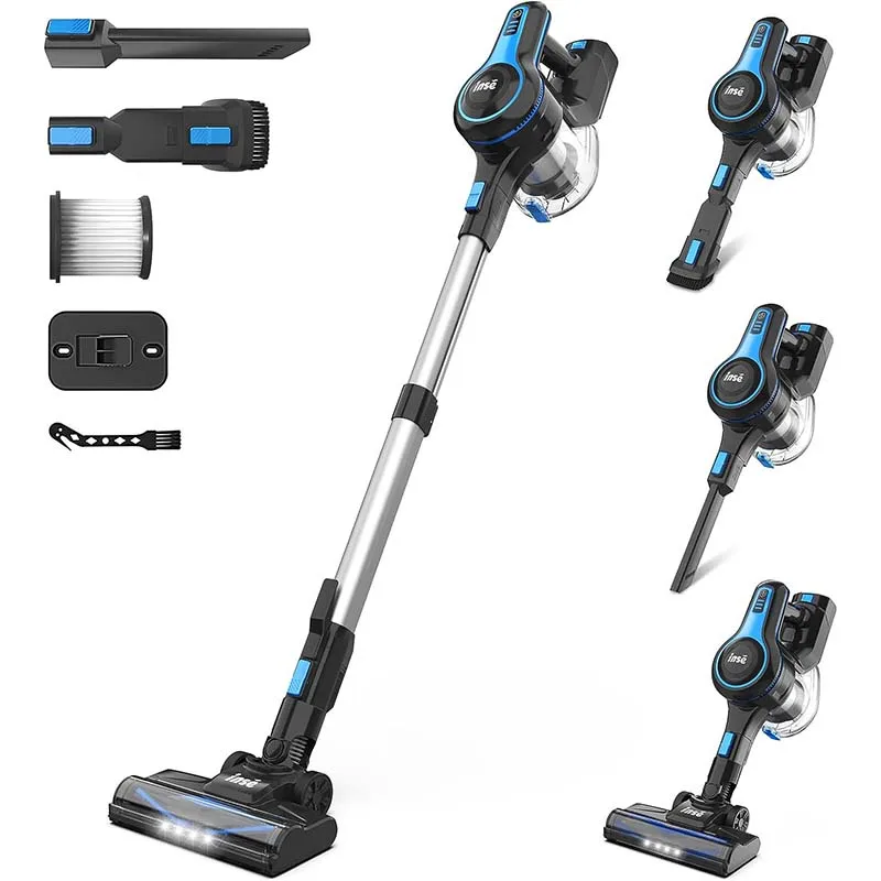 Germany INSE N5 Cordless Vacuum Cleaner Rechargeable Lightweight Stick Vacuum with 2200mAh Battery for Household Cleaning